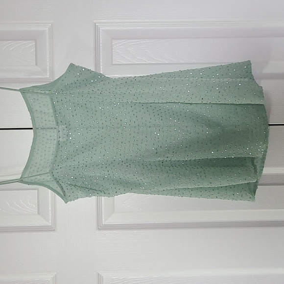 Sparkly Sheer Mint Green Tank Top By Free People. Sz S/P - Picture 2 of 5